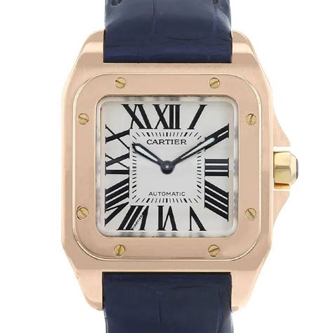 orologio cartier santos cinturino marrone|Cartier Santos 100 Ref. 2879 in oro rosa 18k Cinturino in  .